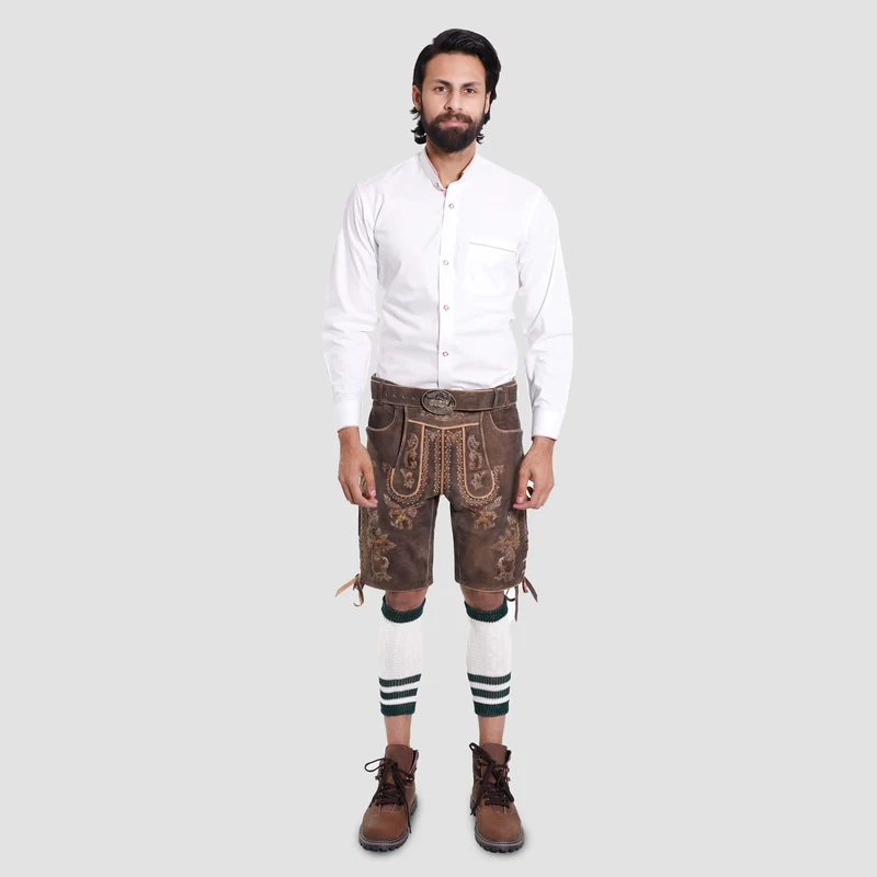 Double Shaded Vintage Detailed Lederhosen Men