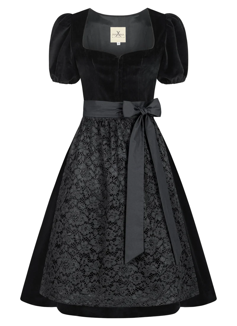 EINZELSCHÜRZE FLORALE SPITZE SCHWARZ