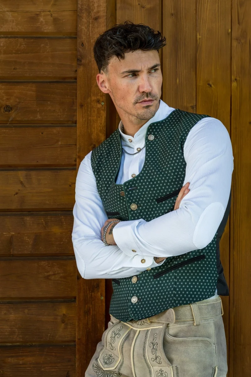 TRACHTENHEMD SLIMFIT NADELSTREIFEN TRADITION WEISS