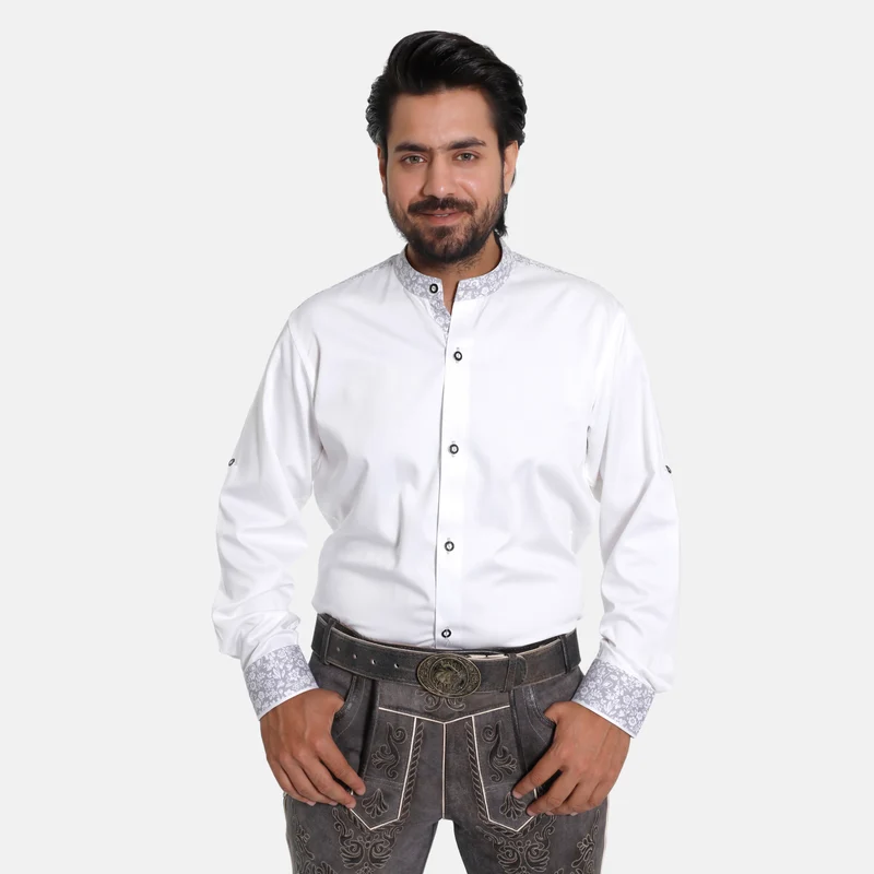 Mens Oktoberfest Shirt with Grey Florals