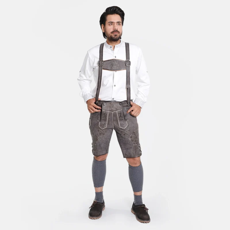 Mens Oktoberfest Shirt with Grey Florals