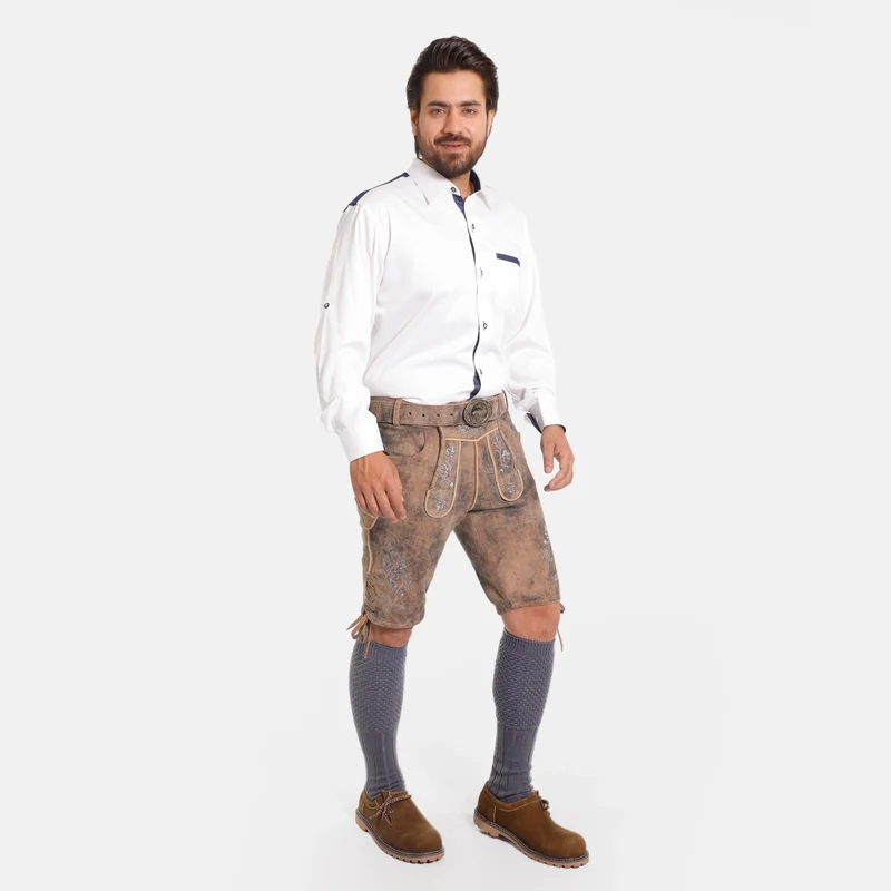Crisp White German Shirt in Classic Design