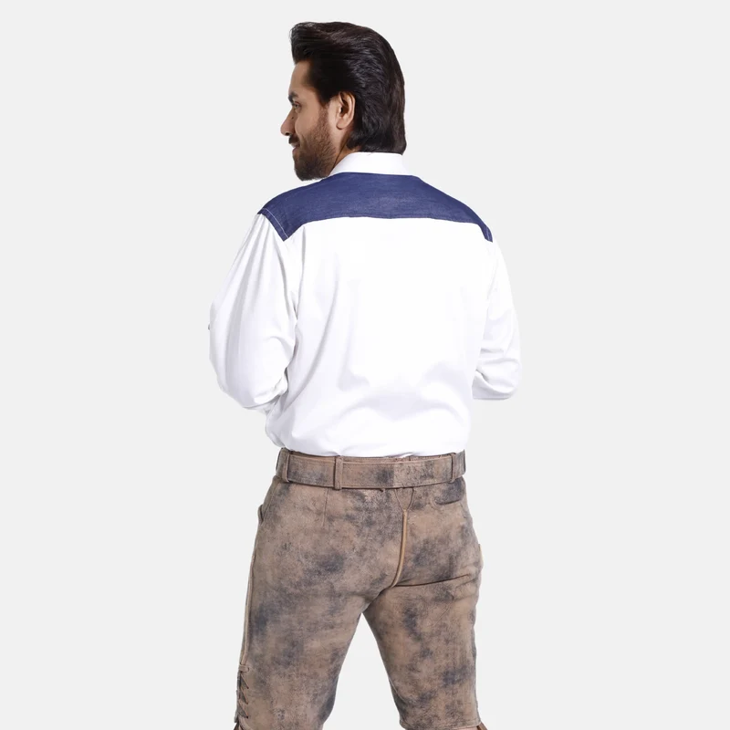 Crisp White German Shirt in Classic Design