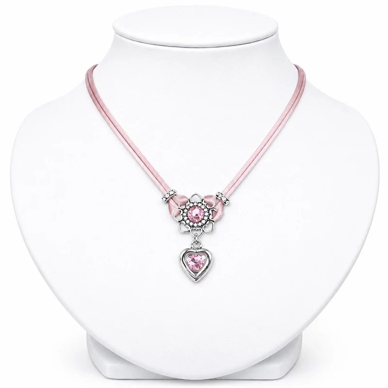 LUISIA® Halskette "Chiara" Herzblüte - Kristalle von Swarovski® | Altrosa