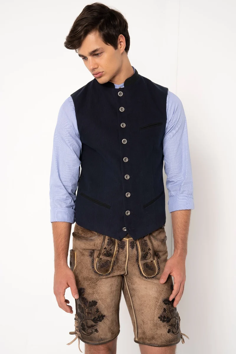 TRACHTENHEMD SLIMFIT NADELSTREIFEN BLAU