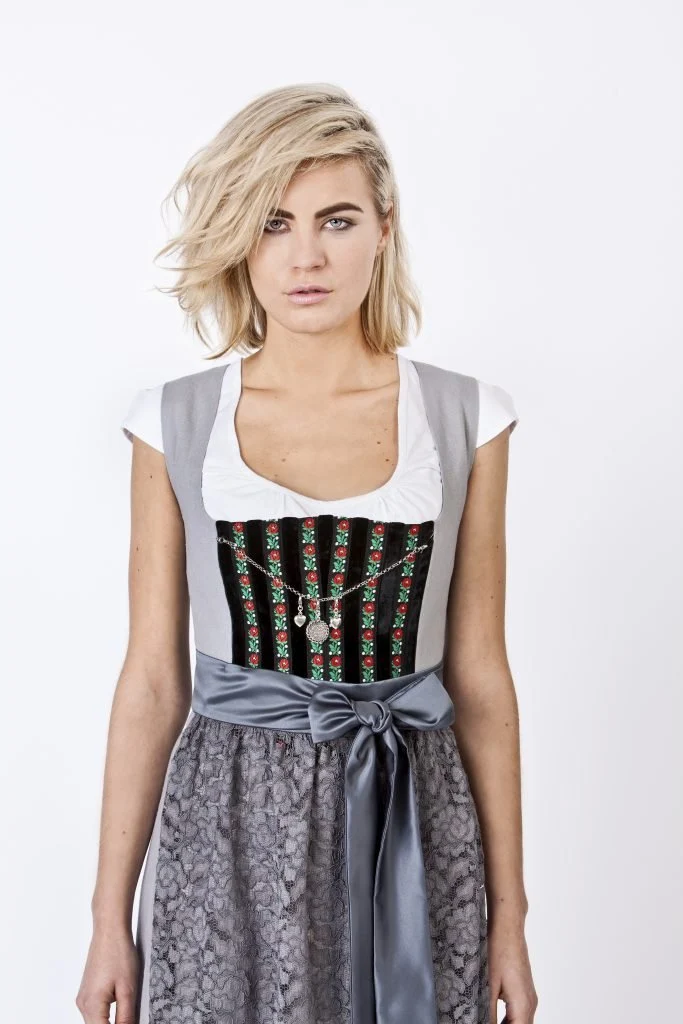 LEINEN DIRNDL TRADITIONAL GRAU 65cm