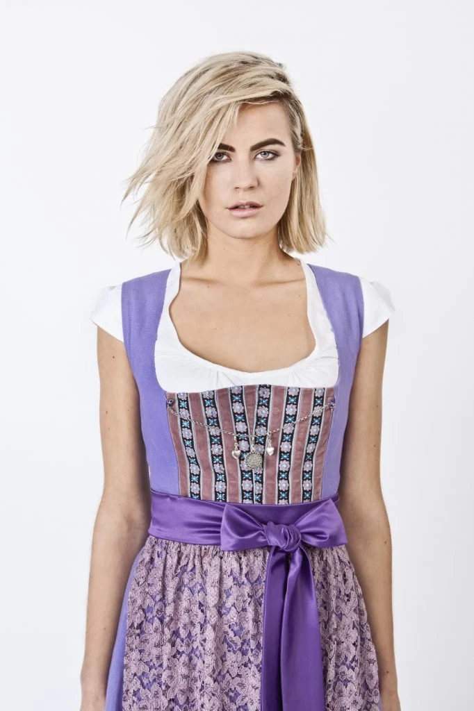 LEINEN DIRNDL TRADITIONAL MAUVE 90cm