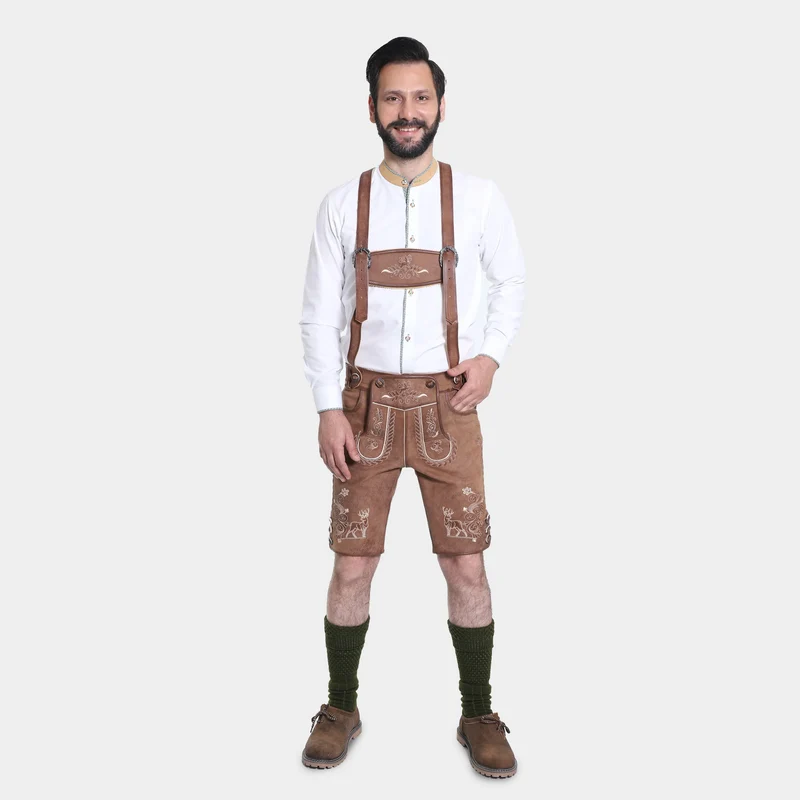 Rustic German Lederhosen Wild Brown
