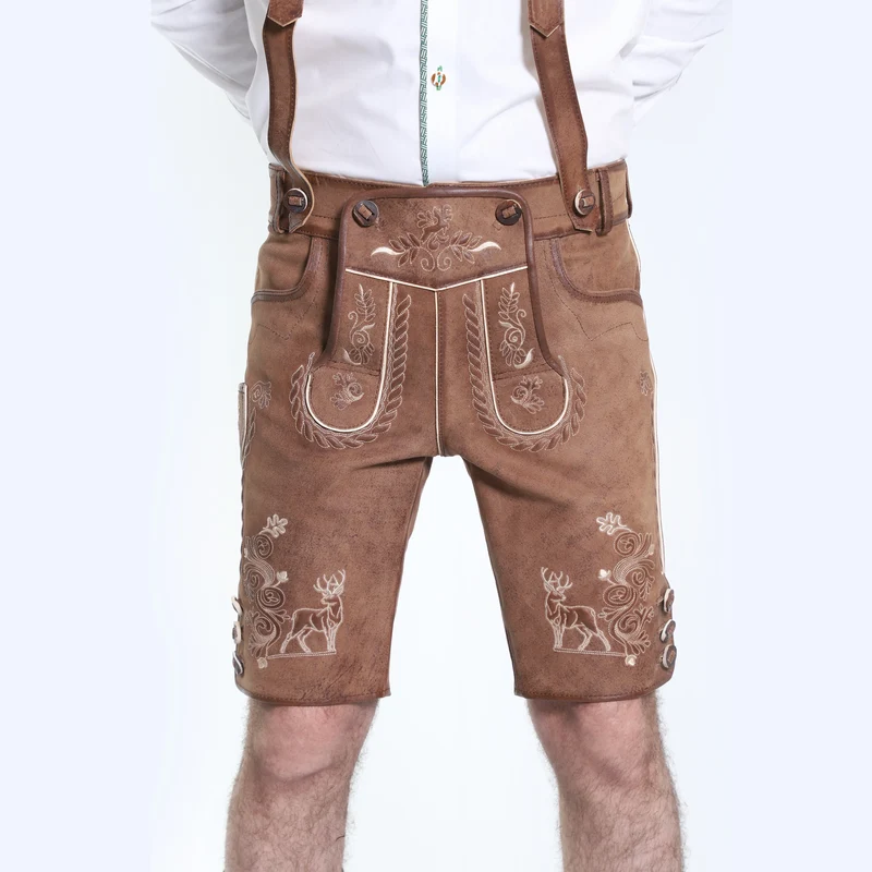 Rustic German Lederhosen Wild Brown