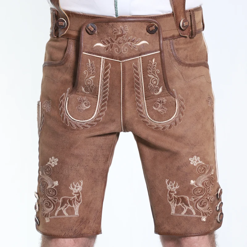 Rustic German Lederhosen Wild Brown