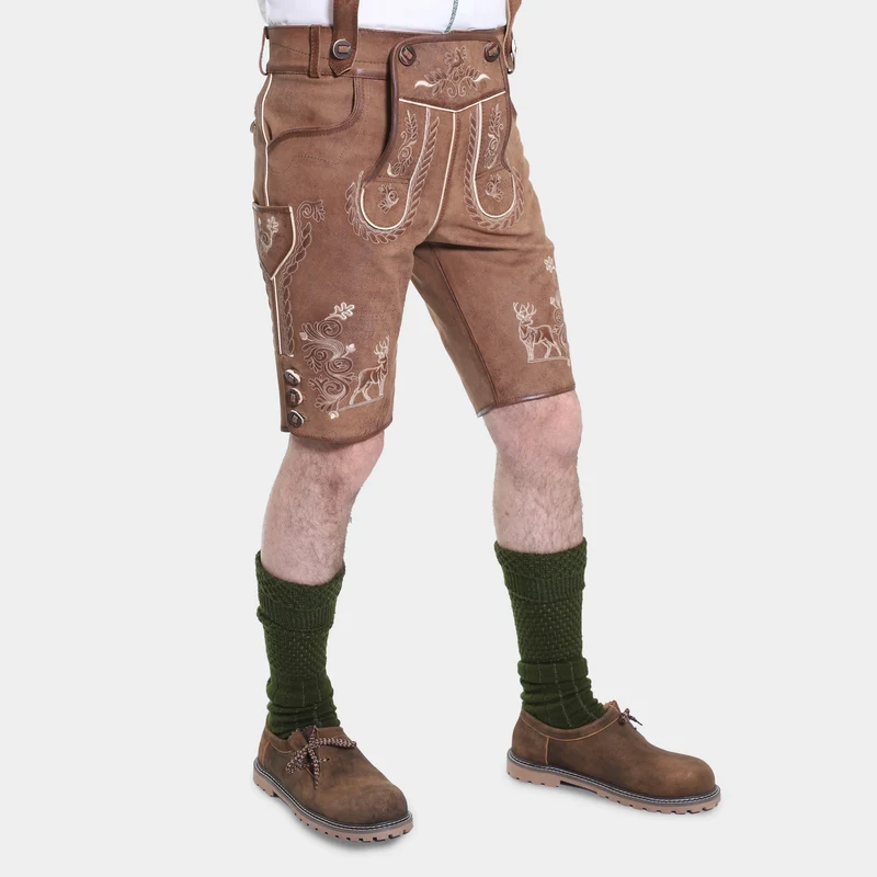 Rustic German Lederhosen Wild Brown