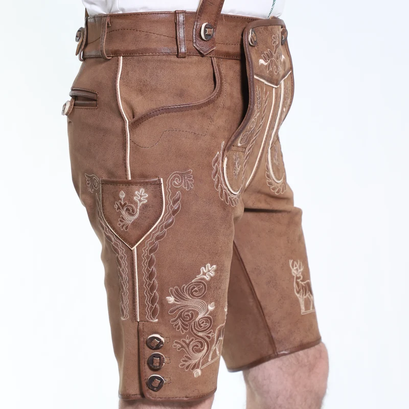 Rustic German Lederhosen Wild Brown