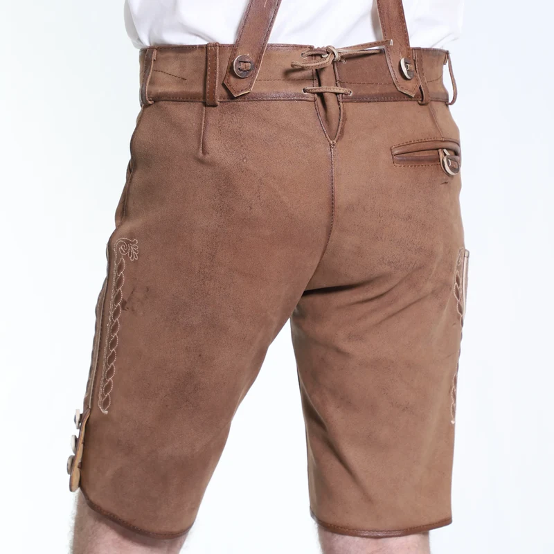 Rustic German Lederhosen Wild Brown