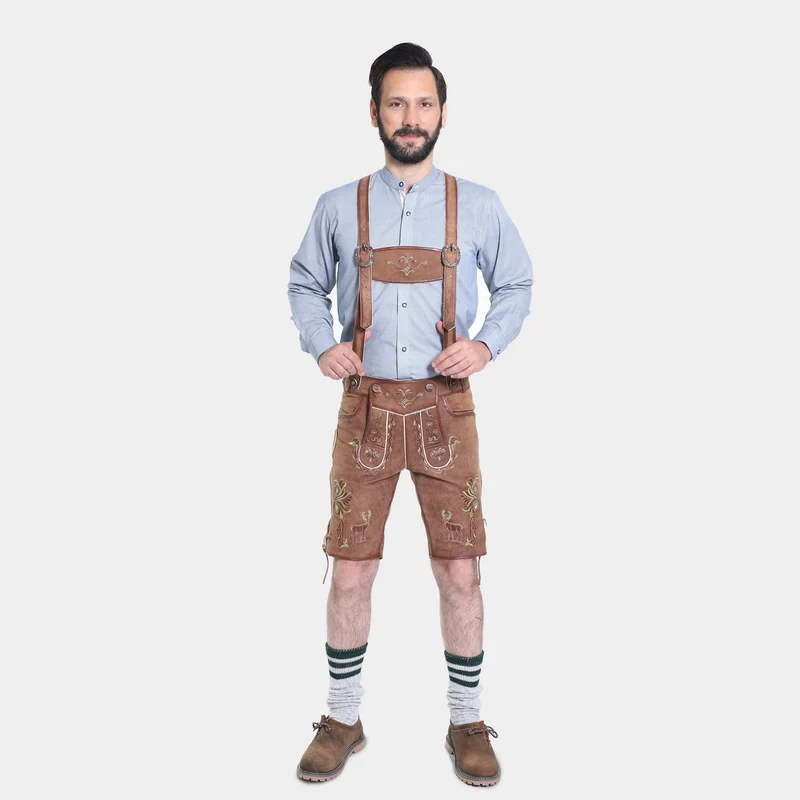 Brown Antique Oktoberfest Lederhosen Men