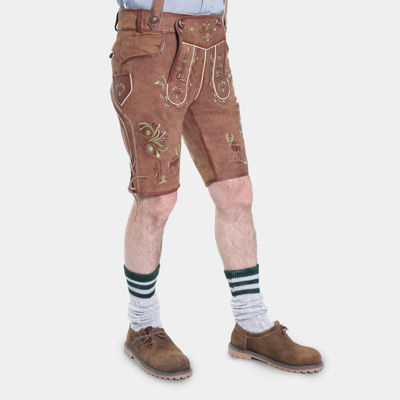 Brown Antique Oktoberfest Lederhosen Men