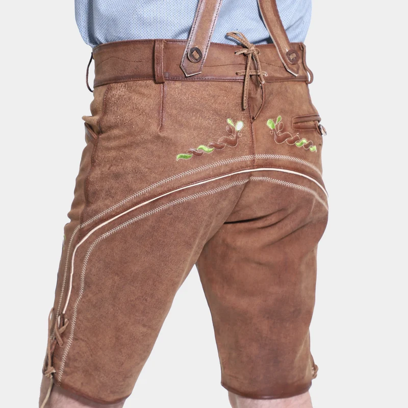Brown Antique Oktoberfest Lederhosen Men