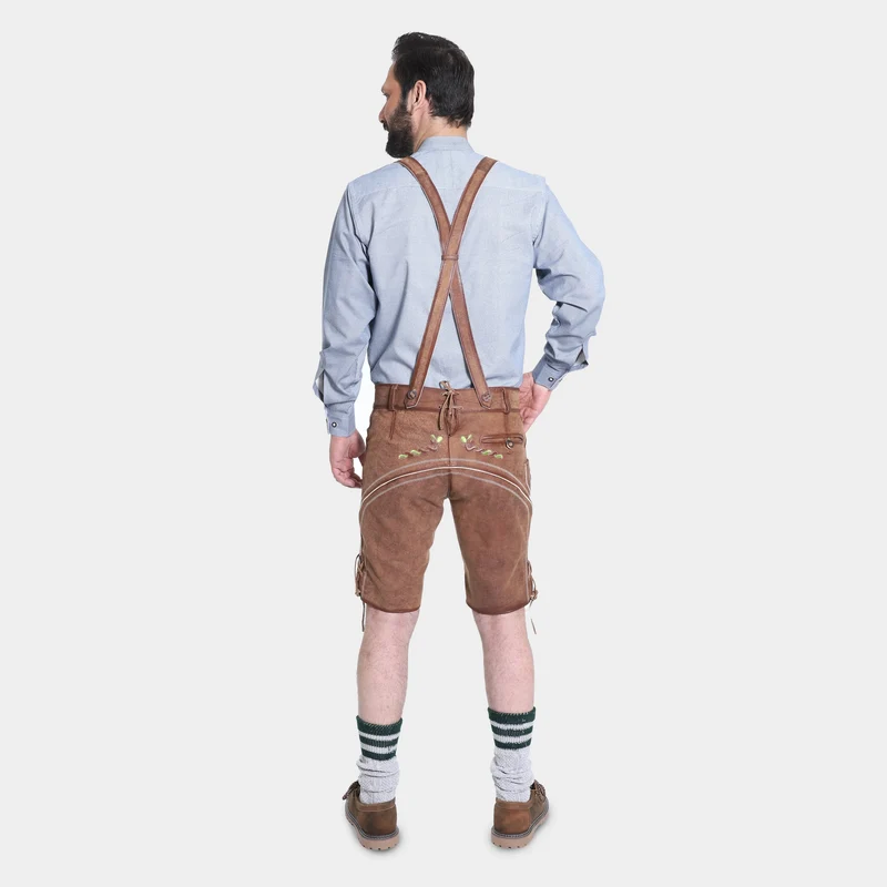 Brown Antique Oktoberfest Lederhosen Men