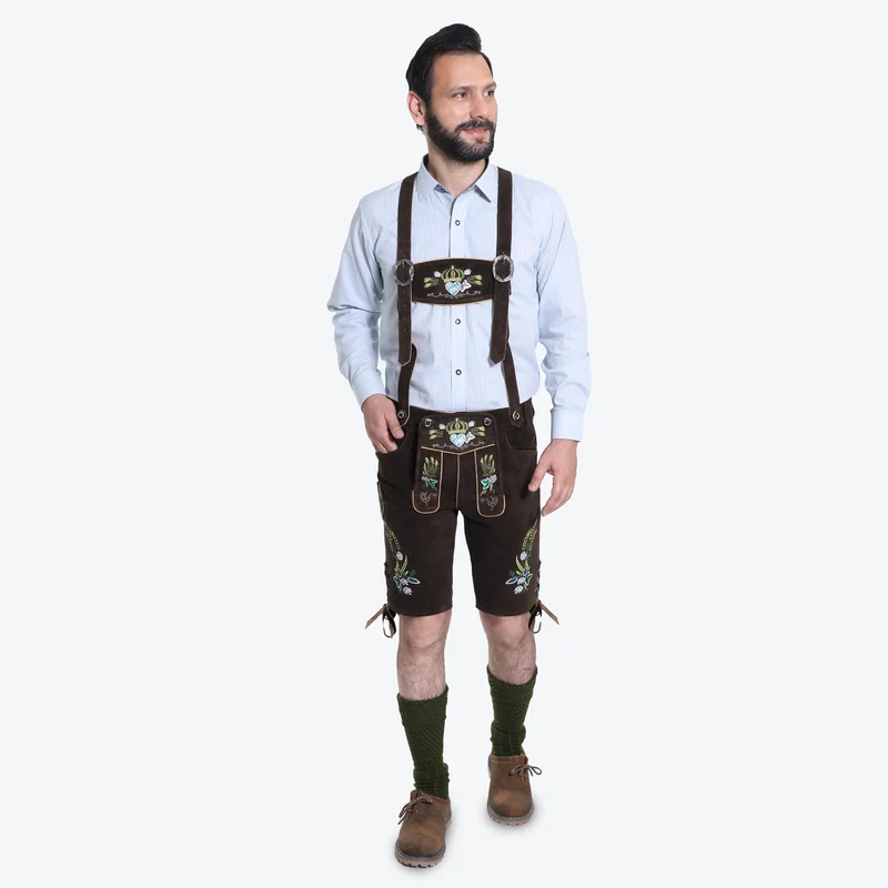 Dark Brown Authentic German Lederhosen