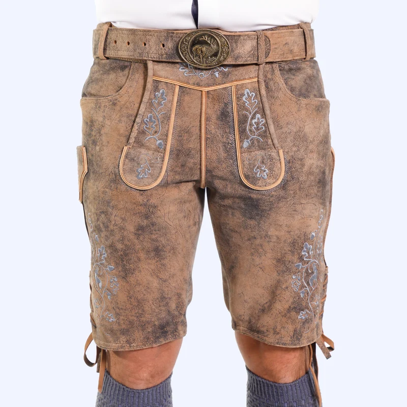 Rustic Men's Lederhosen Brown