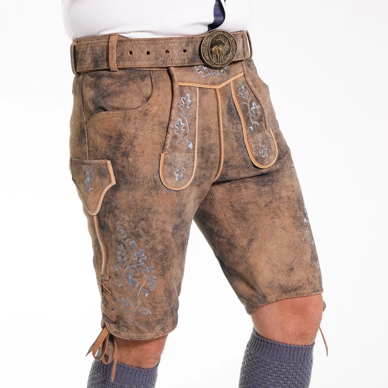 Rustic Men's Lederhosen Brown