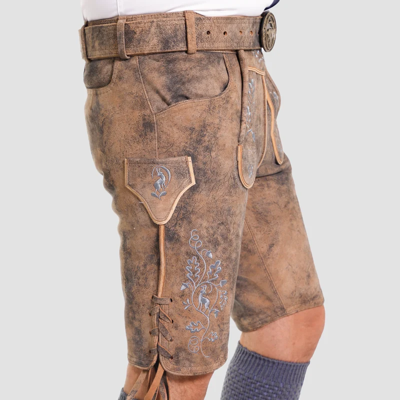 Rustic Men's Lederhosen Brown