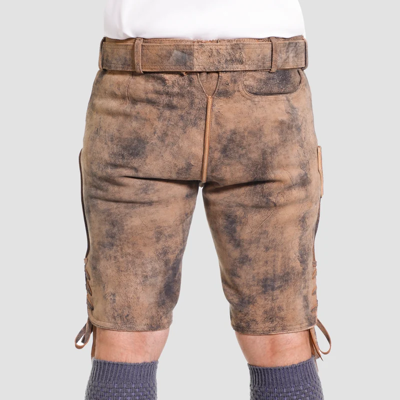 Rustic Men's Lederhosen Brown