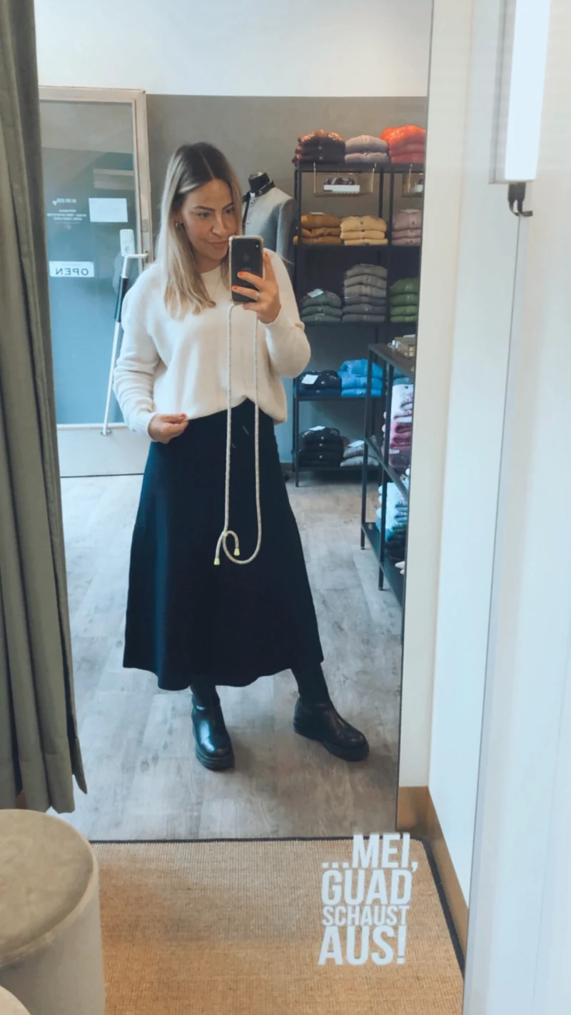 FASHION STRICK ROCK A-LINIE CAMEL