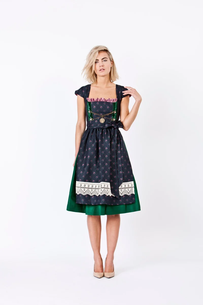 SEIDENDIRNDL PERGOLA KÖNIGSBLAU/TANNE
