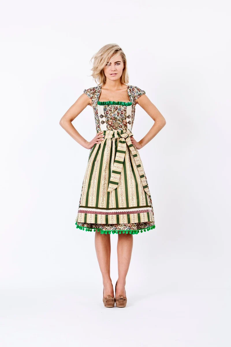 DIRNDL VINTAGE GOBELIN BEIGE/GRASGRÜN