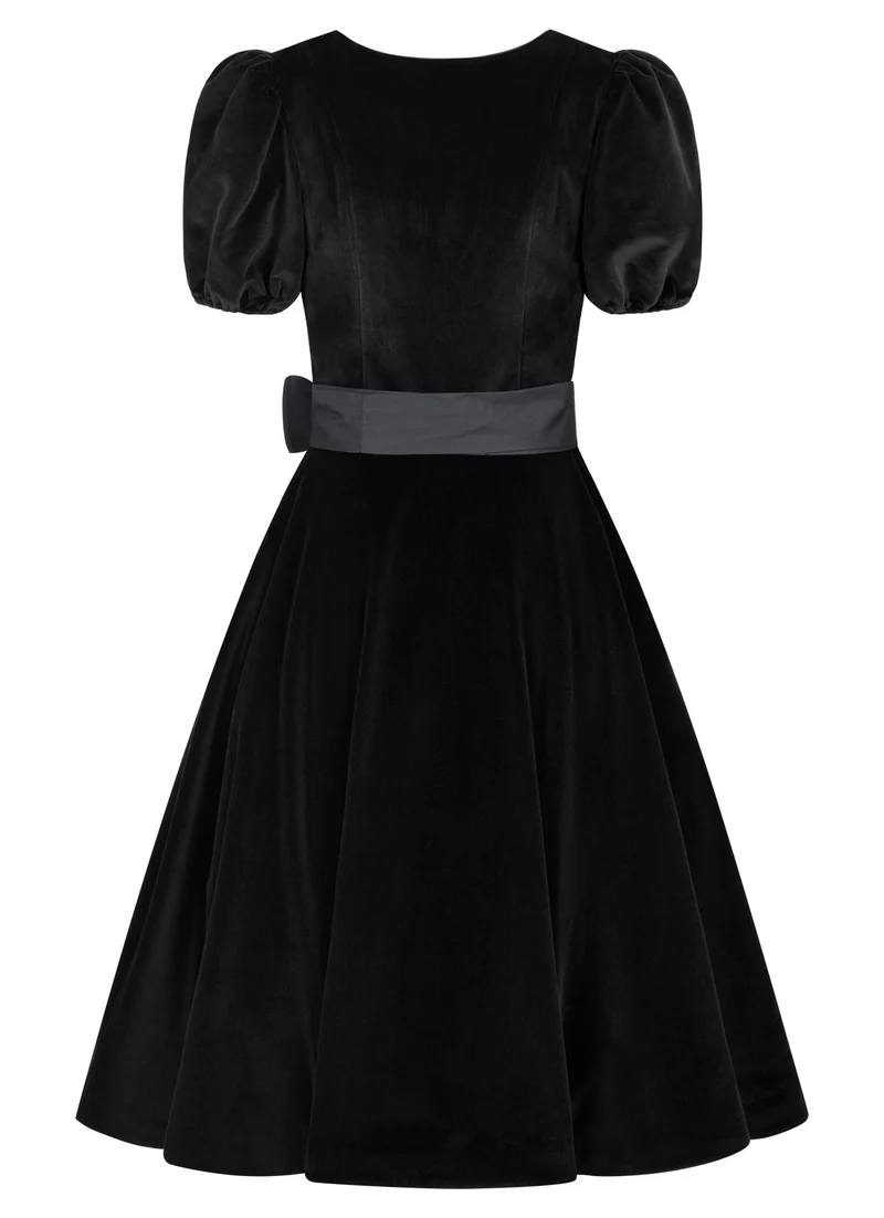 SAMT DIRNDL BLACK VELVET EDITION FOLKLORE SCHWARZ MIT 2 SCHÜRZEN