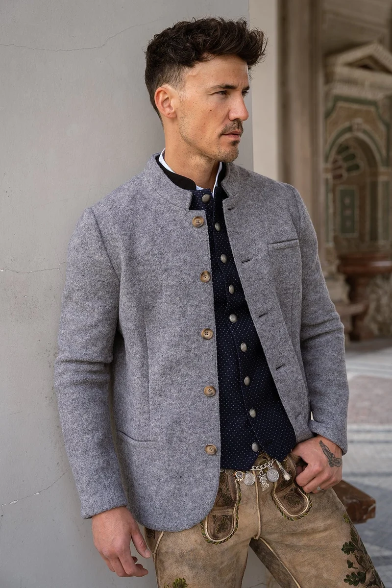TRACHTENJACKE WALKLODEN GRAU MELANGE