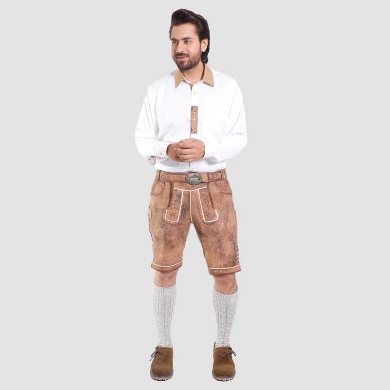Camel Brown Traditional Men Lederhosen