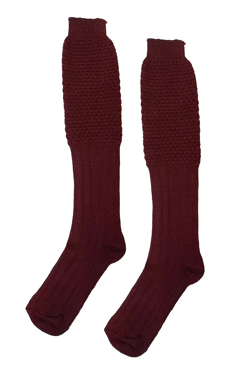 Authentic Maroon Socks for Lederhosen Men