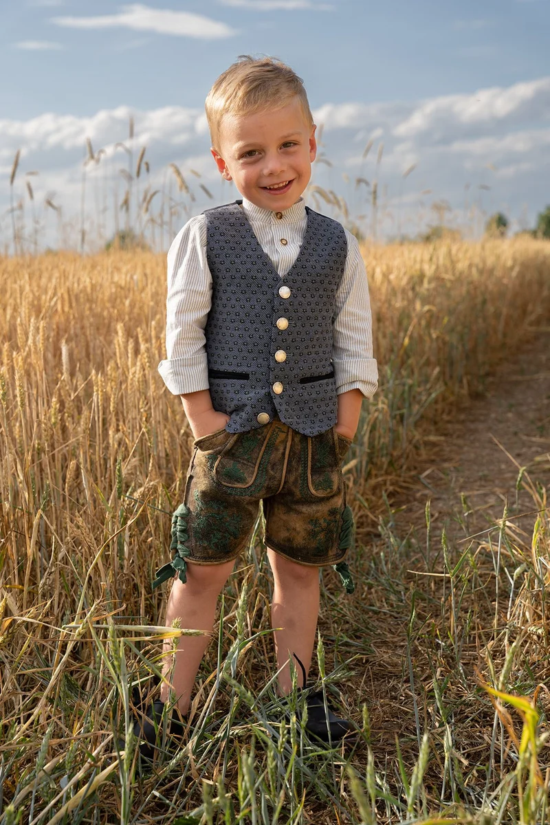 MINI ME KINDER- TRACHTENWESTE PERLMUSTER KHAKI