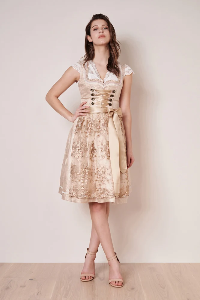 Krüger Dirndl "Kailia" Spitzenschürze 417565 | Natur 60cm