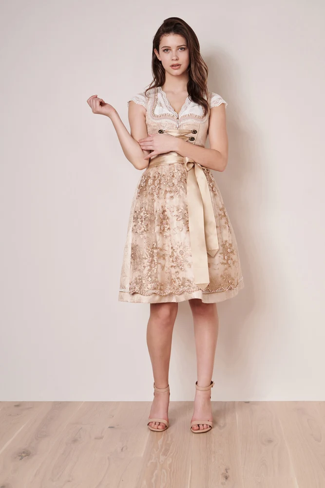Krüger Dirndl "Kailia" Spitzenschürze 417565 | Natur 60cm