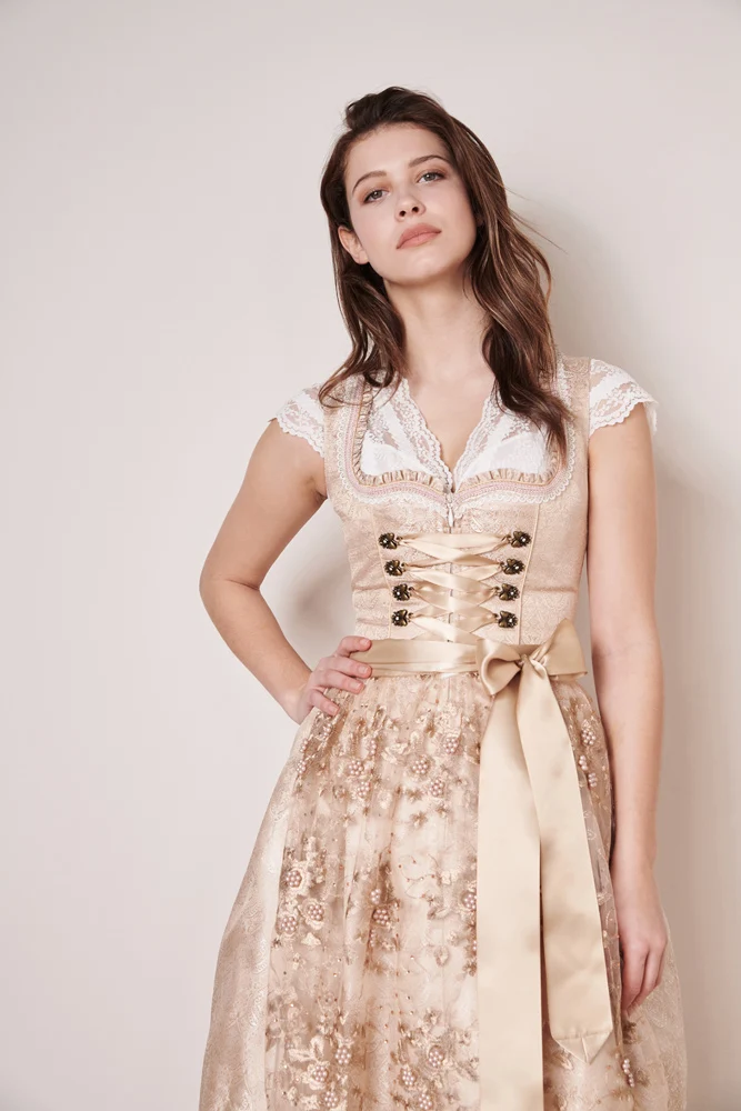 Krüger Dirndl "Kailia" Spitzenschürze 417565 | Natur 60cm