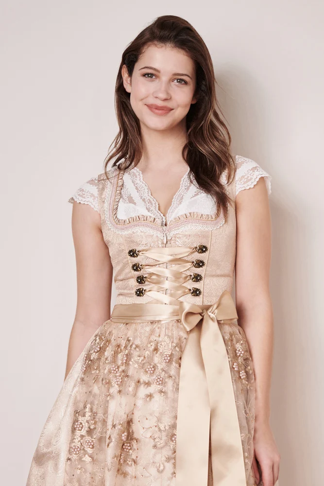 Krüger Dirndl "Kailia" Spitzenschürze 417565 | Natur 60cm