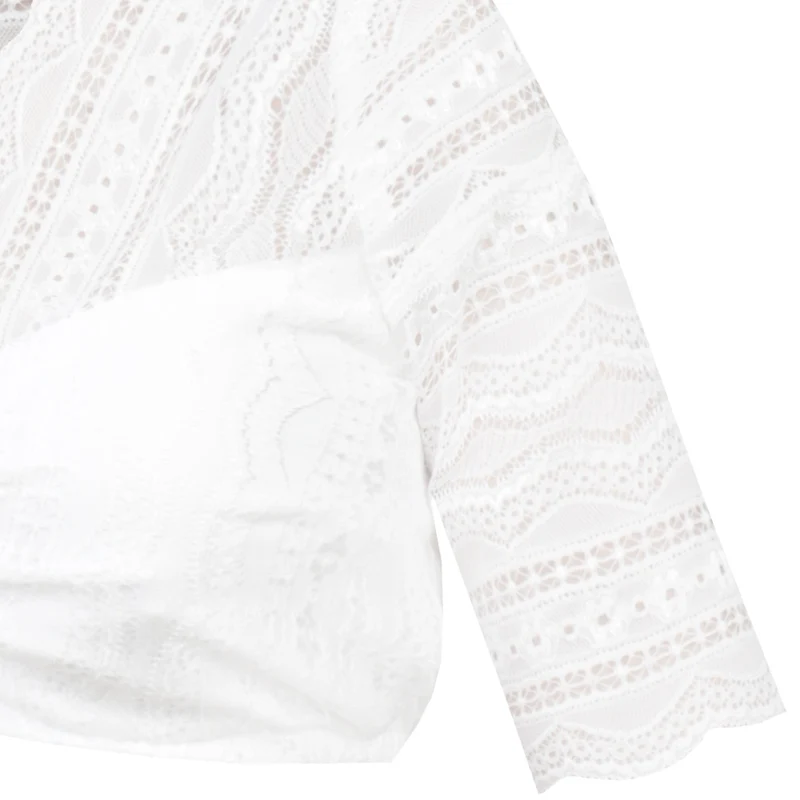MarJo Spitzen Dirndlbluse "Gusta-Finja" Halbarm | Offwhite