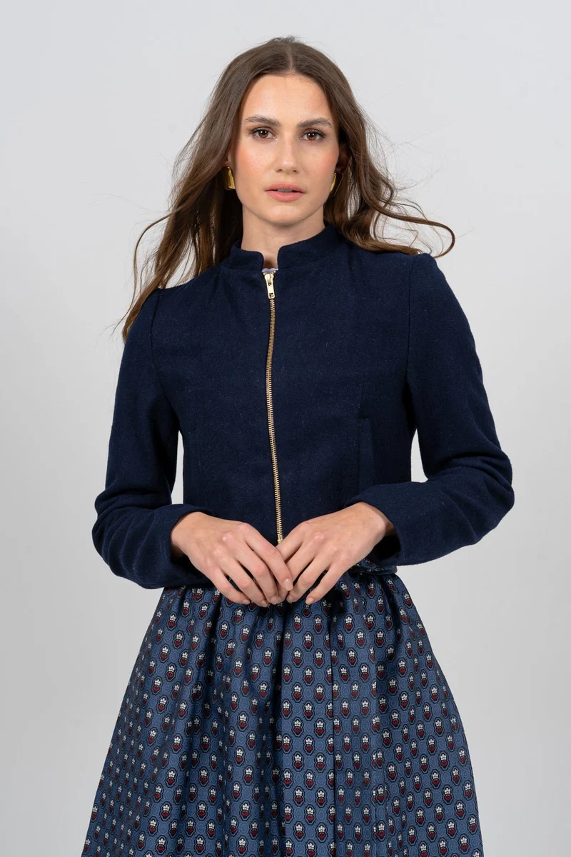 JACKE BLOUSON LODEN DUNKELBLAU