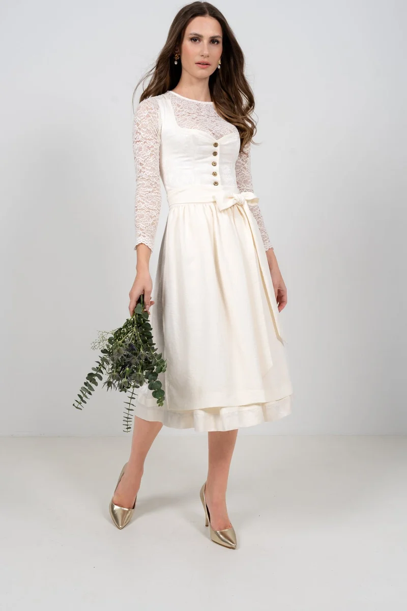 SPITZENOBERTEIL STRETCH FLORALS ECRU