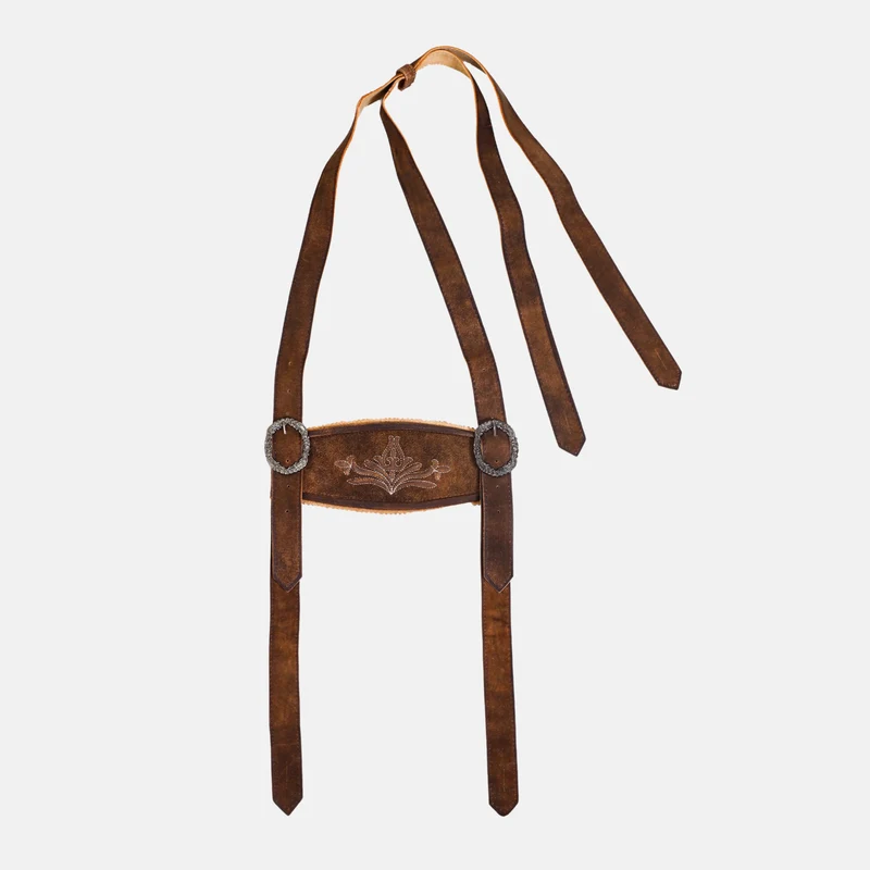 Bold Brown Lederhosen Suspenders