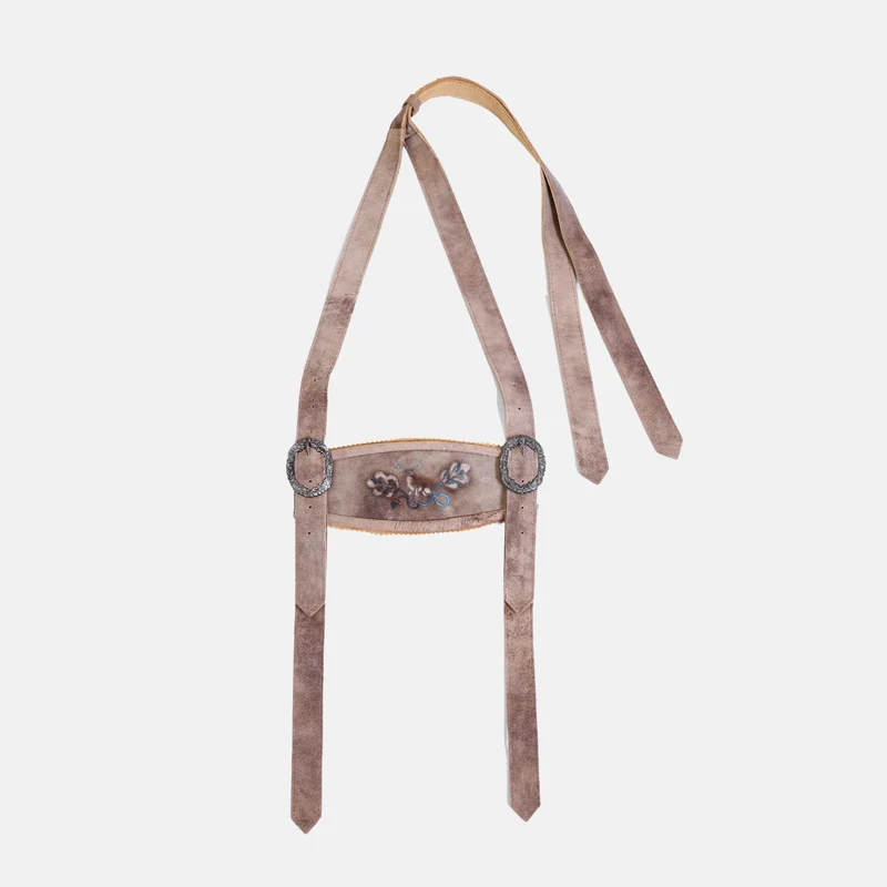 Faded Brown Lederhosen Suspenders