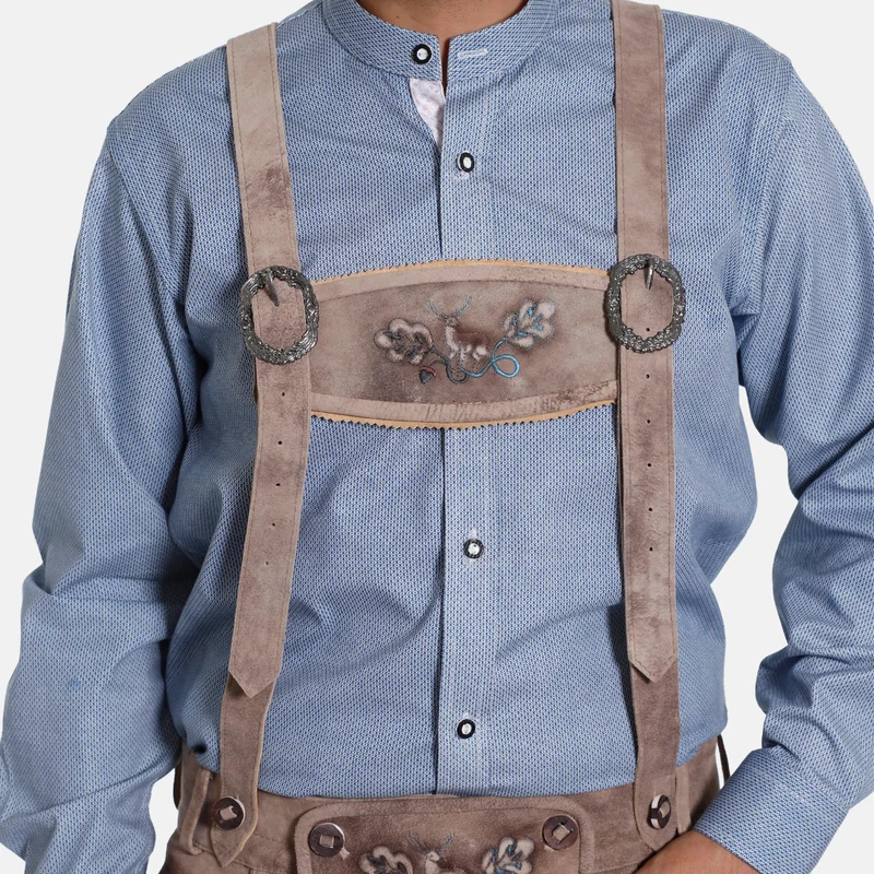 Faded Brown Lederhosen Suspenders