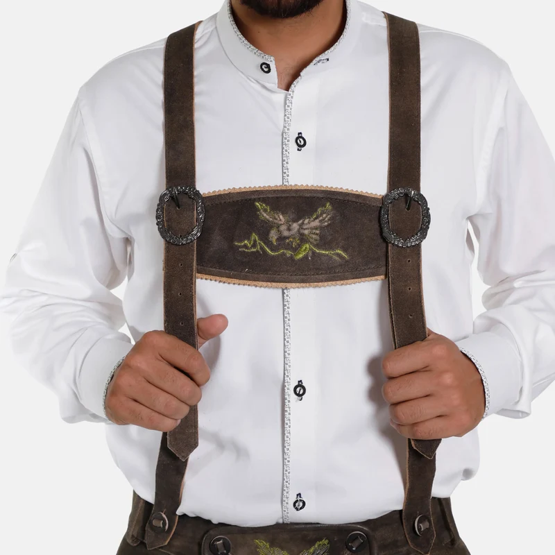 Forest Green Lederhosen Suspenders