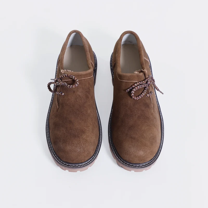 Side Lace Chocolate Brown Leather Shoes