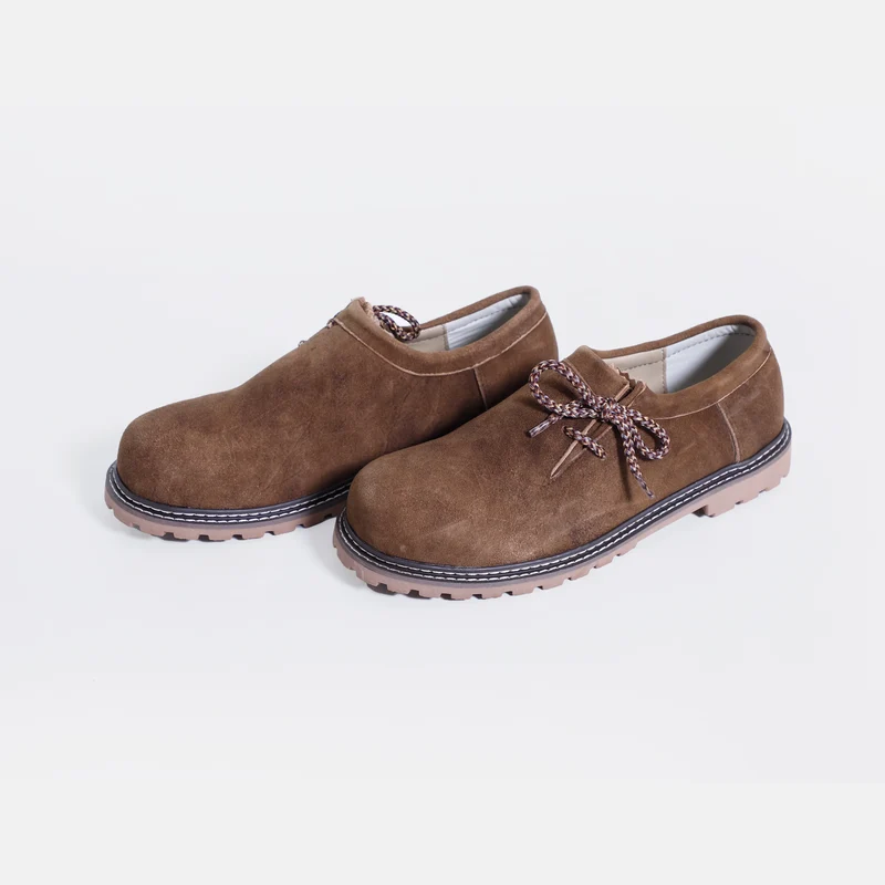 Side Lace Chocolate Brown Leather Shoes