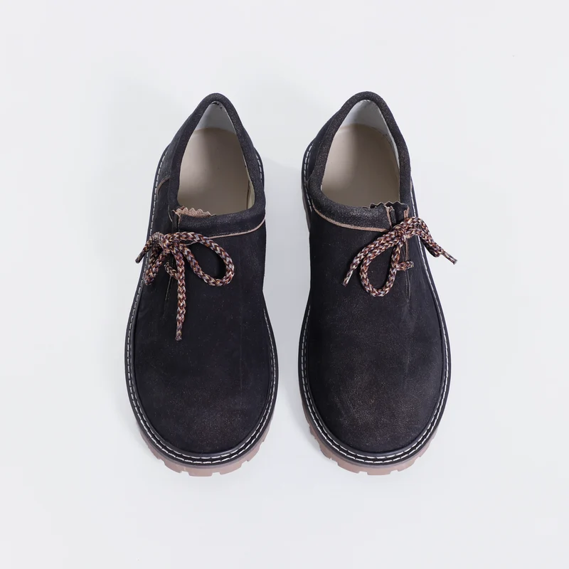 Classic Charcoal Black Bavarian Shoes