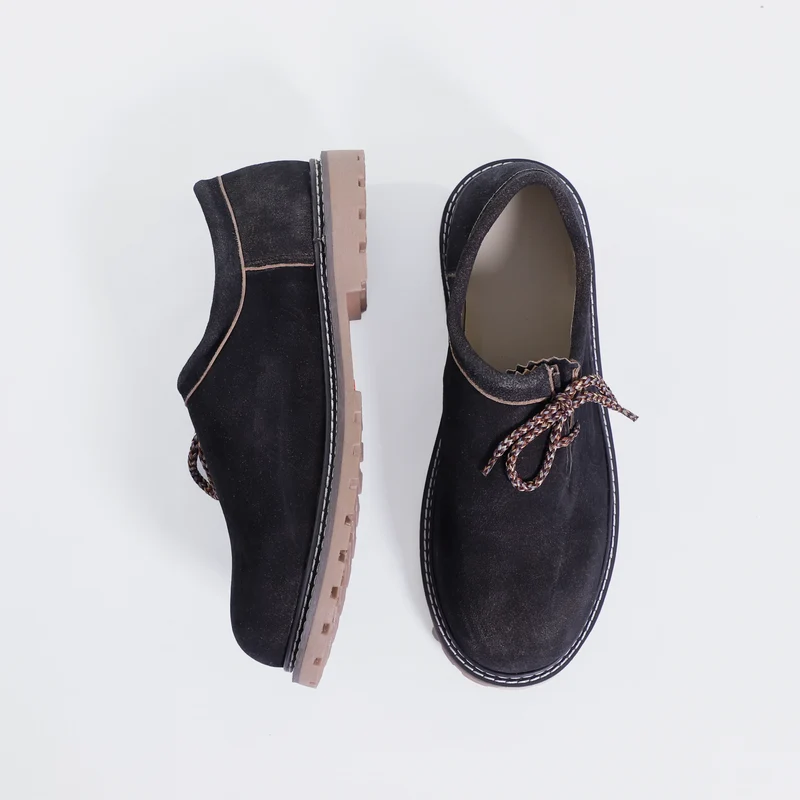 Classic Charcoal Black Bavarian Shoes