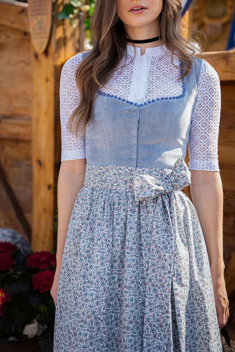 DIRNDLBLUSE FLOWER LACE 3/4 ARM WEISS 2023